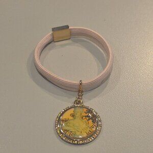Juicy Couture Marie Antoinette Pendant Pink Bracelet Hair Tie Band Elastic RARE
